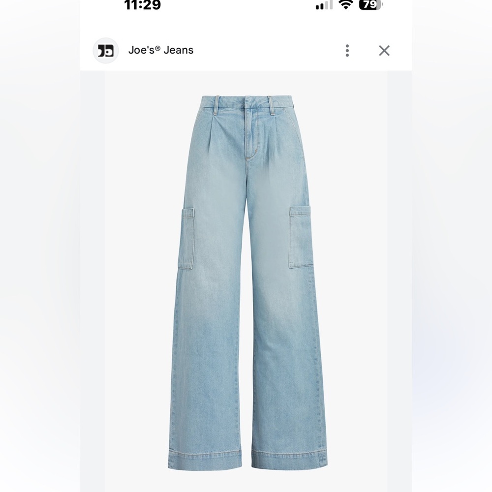 Joe's Jeans Blue Flare Wide Leg Cargo Jeans